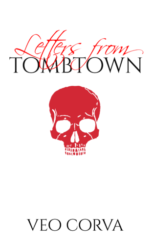 Letters from Tombtown by Veo Corva. A red skull on a white background.